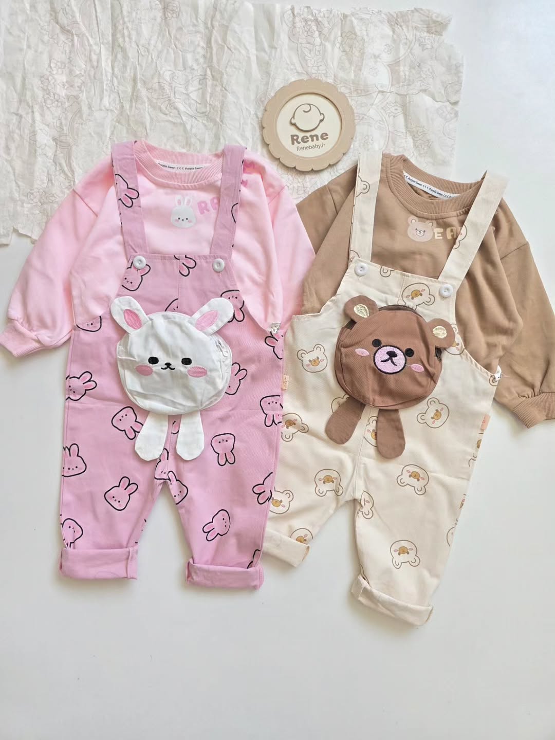 ست بلوز دورس و بیلر کتان کاغذی بچگانه